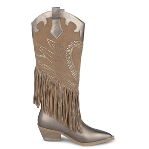 Bottes Plates Alma En Pena Fringed Boot Vert Olive Femme | FJK-75375448